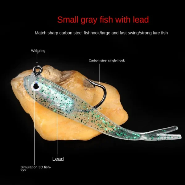 Lead Fish Soft Lure Bait 75CM6G Fishing Lures 1 Pc Swimbaits with Hooks Silicone Artificial Fishing Jigs