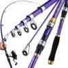 Spinning Fishing Rod Carbon Fiber Super Light Portable Telescopic Pole 2 1M3 6M  REEL NOT INCLUDE