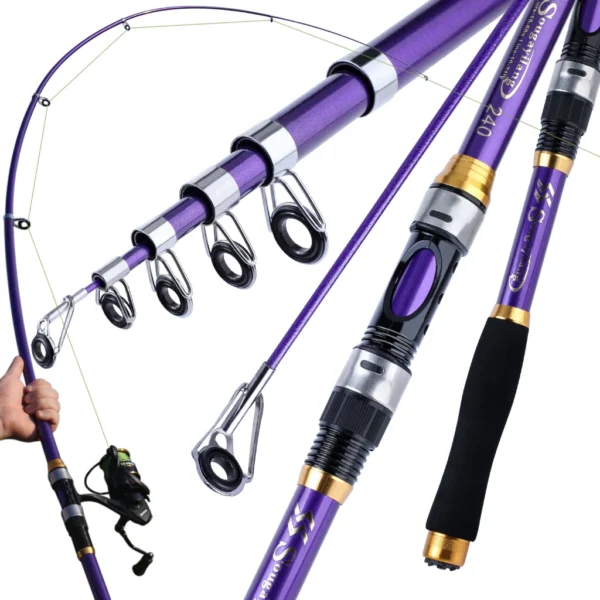 Spinning Fishing Rod Carbon Fiber Super Light Portable Telescopic Pole 2 1M3 6M  REEL NOT INCLUDE