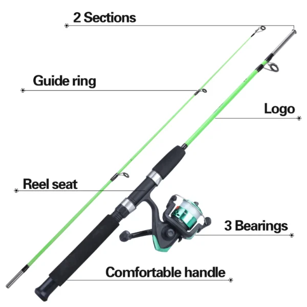Combo Spinning Fishing Rod Ultralight Body Abs and Spinning Reel with Line