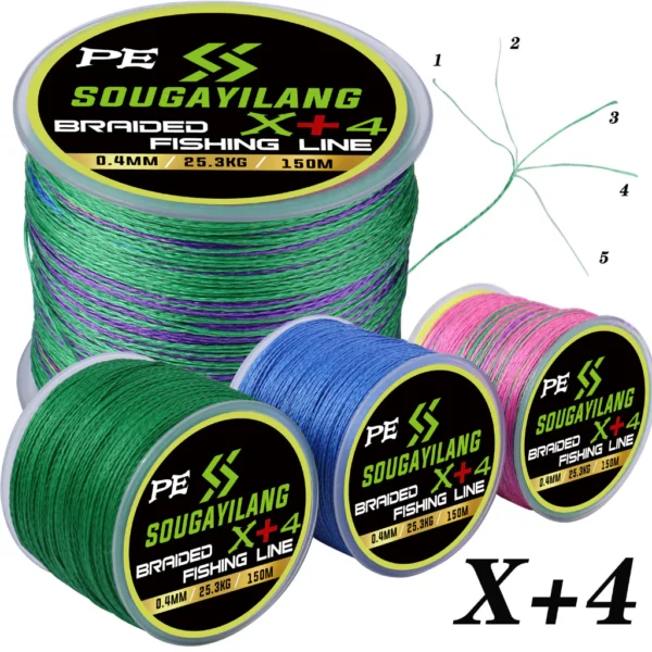 4X PE Fishing Line 150M Braided Line Multifilament Line Floating Line Fishing Wired