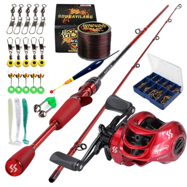 cn-11134207-7r98o-lppxgwpy9a2j59.webp Set Casting Fishing Rod High Carbon 2 Sections EVA Handle and Baitcasting Fishing Reel 181 BB 7 21 High Speed Anti Corrosion Baitcaster Reel 8KG Max Drag For Freshwater