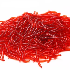100 Pieces Lifelike Fishy Smell Red Worms Soft Bait Simulation Earthworm Carp Bass Fishing Lures Artificial Silicone