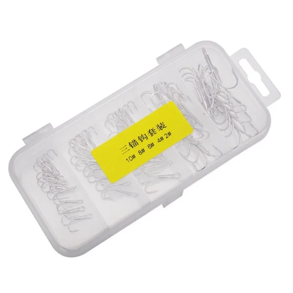 d7ad2d51b5b7af3813daa70d1f84f974.webp 50pcs Per Box Mixed Size Barbed Fishing Treble Hook Set 4 6 8 10 Carp Steel Jig Hooks Ice Sea Fishing Round Bend Pesca Hooks