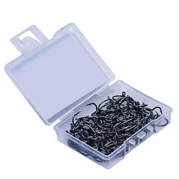 sg-11134201-7qve7-lgxs8ub074u755.webp 100Pcs Per Set Strong Carbon Steel Fishing Hook Durable Saltwater Freshwater Sharp Fishing Circle Jig Hooks