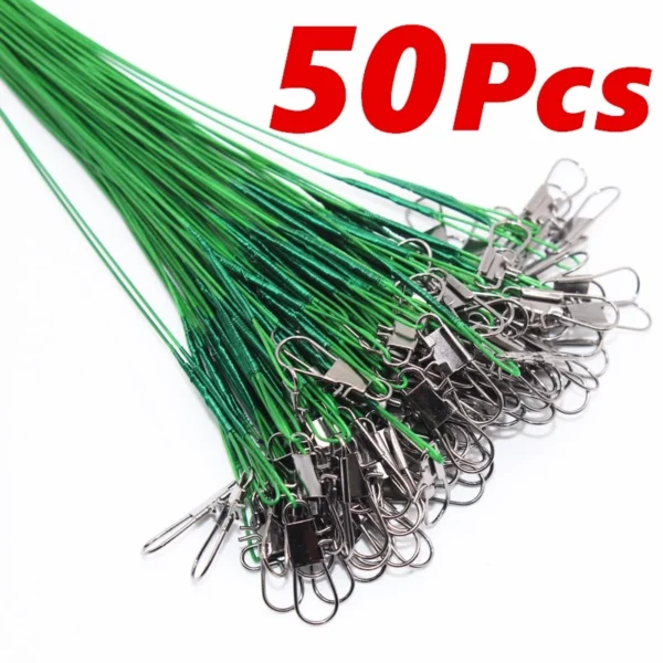 sg-11134201-7qvel-letwd6ydoh5864.webp 50 Pcs Steel Fishing Line Steel Wire Leader With Swivel Fishing Accessory Lead Core Leash Fishing Leader Wire Tackle Pesca