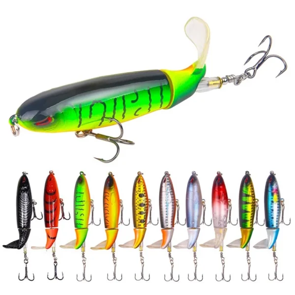 sg-11134201-7rbkr-llbqpab4rhq91a.webp 1Pc Random Color Topwater Fishing Lure With High Speed Rotating Tail Popper 13g35g Floating Lure Sea Fishing Lure Hard Bait Floating Water Pencil Bait Fishing Gear
