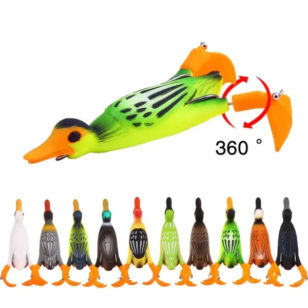 11g 95 cm Rotating Propeller Flippers Duck Lure Bait 1pc Random Color Floating Water Tractor Propeller Duck