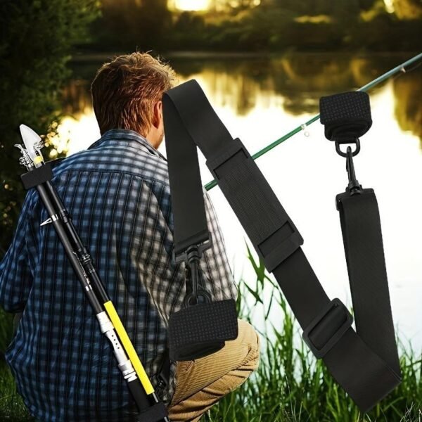 Fishing Rod Carrier Strap Sling Band Adjustable Shoulder Belt Travel Tackle Holder Full Set Fishing Accessories