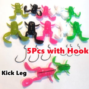sg-11134201-7rfh4-m47q14vut75n73.webp 5Pcs Realistic Floating Frog Lure with Kick Legs 5g10g with Hook High Quality Topwater TPE Soft Bait for Fishing