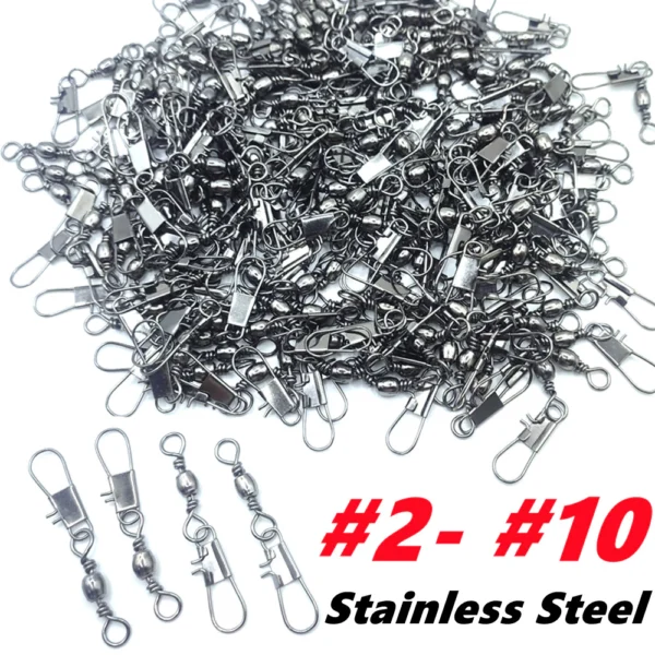 1pc Stainless Steel Fishing accessories 210 Premium Fishing Snap Swivels Connectors Quick Connect Fishing Lures Fishing Tackle