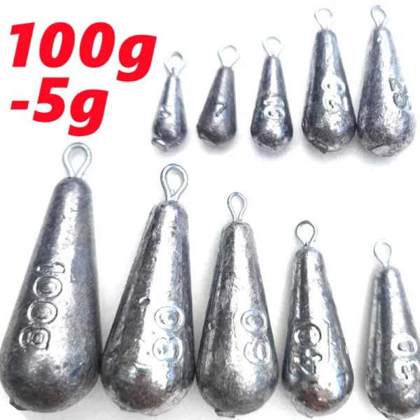 100g5g Fishing Weights Sinkers 1pc Lead Pendants Weights Lead for Accurate Casting and Versatile Angling Essential Fishing Accessories