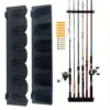 EasyInstall Fishing Rod Rack 6 slots Fishing Rod Holder Wall Mounted Fishing Pole Storage Holder Rack Fishing Tackle